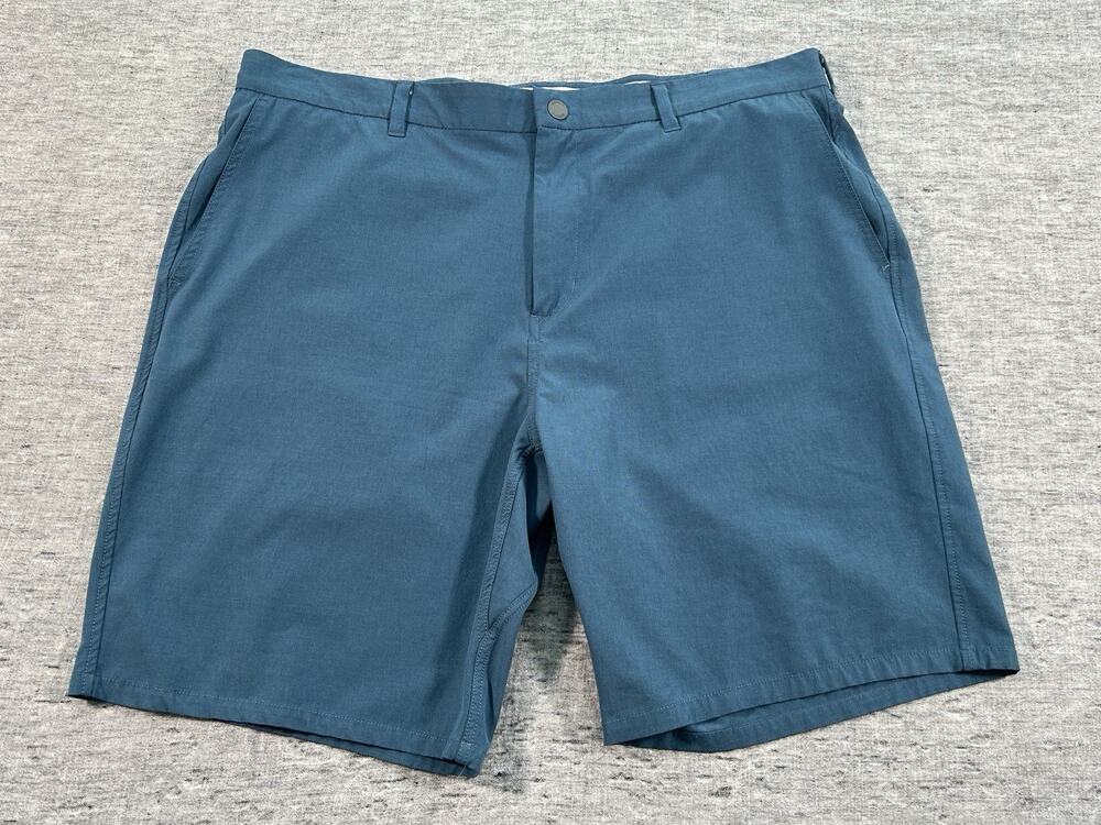 Johnnie-O Calcutta Shorts Mens 40 9" Lake Blue Casual Performance Stretch Chinos